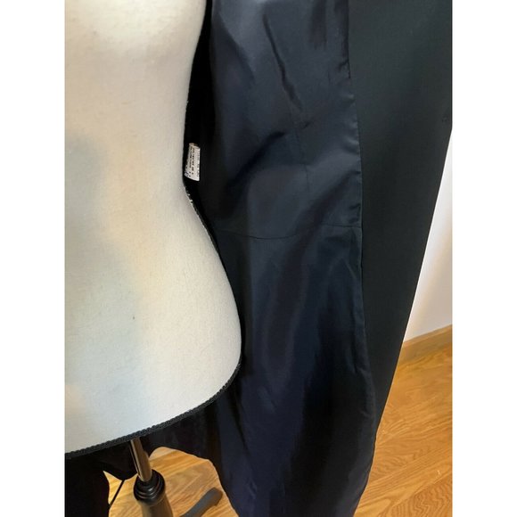 Beautiful Black Long Blazer Size 12 Made In France With Buttons And Pockets - Picture 9 of 10